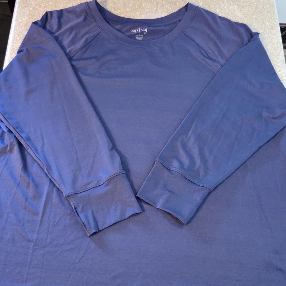 Elegant Blue Long Sleeve Tee